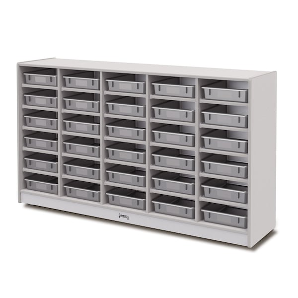 Jonti-Craft Rainbow Accents 30 Paper-Tray Mobile Storage, with Paper-Trays, Gray 0931JCWW000 - main